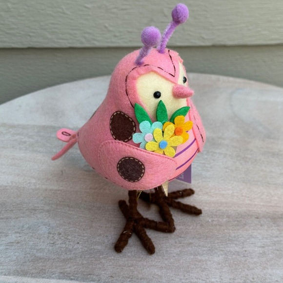 Target Spritz Easter 2024 Spring Featherly Friend Fabric Bird Decor Pink Ladybug - Picture 8 of 9